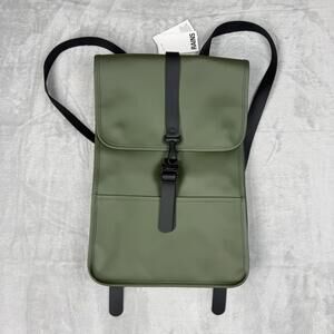 Rains Mini Backpack Evergreen Waterproof Durable Laptop Adjust Strap - $140 NWT